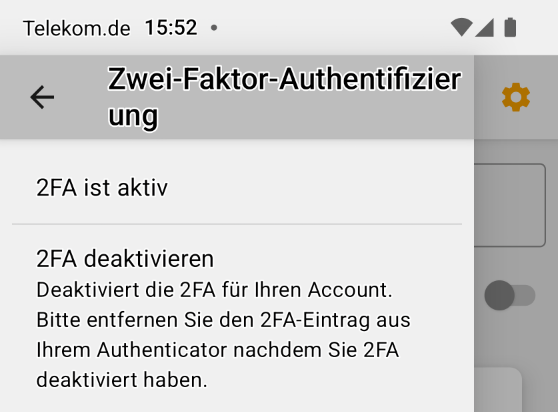 Zwei-Faktor-Authentifizierung MapEdit Aktiv