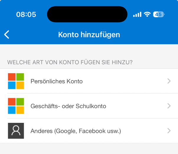 Microsoft Authenticator Hinzufügen