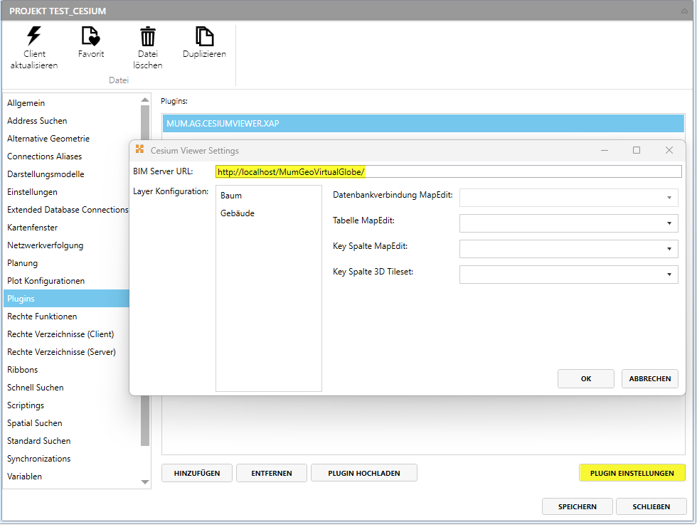 Konfiguration im AppBuilder