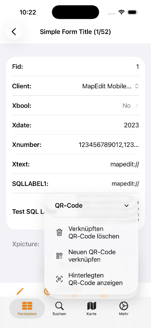 QR Code zuweisen