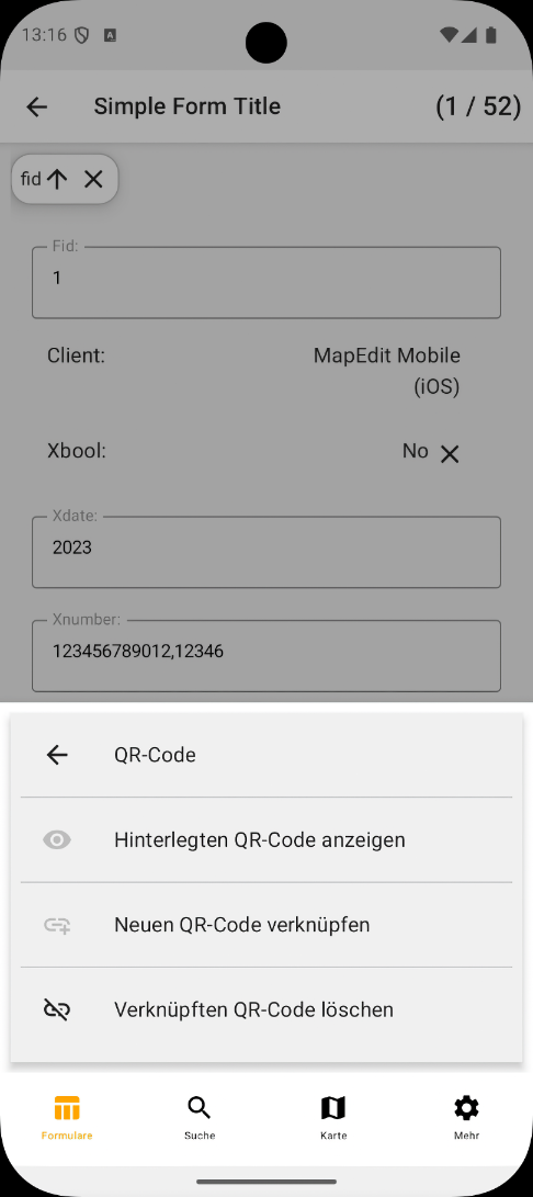 QR Code zuweisen