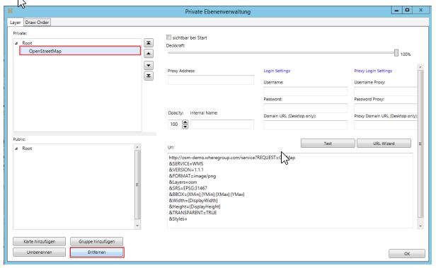 WMS Karte anstelle Redlining Layer