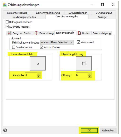 Elementauswahl