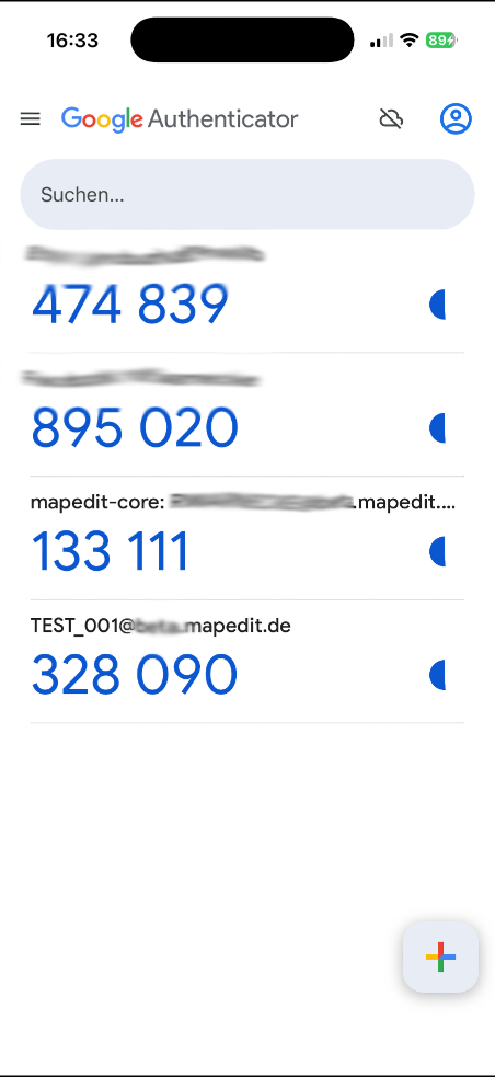 Einrichtungsschlüssel hinzugefügt