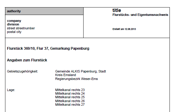 PDF Vorschau eines Berichtes