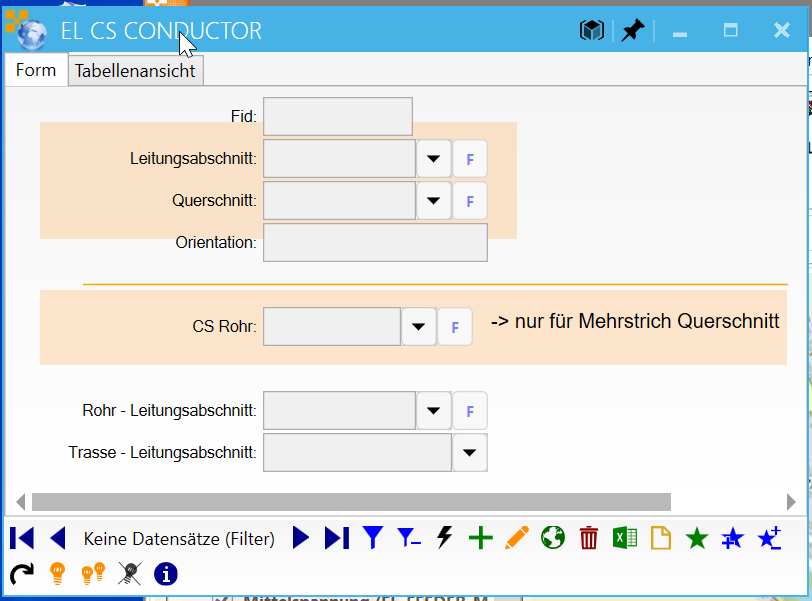 Leitungsuerschnitt