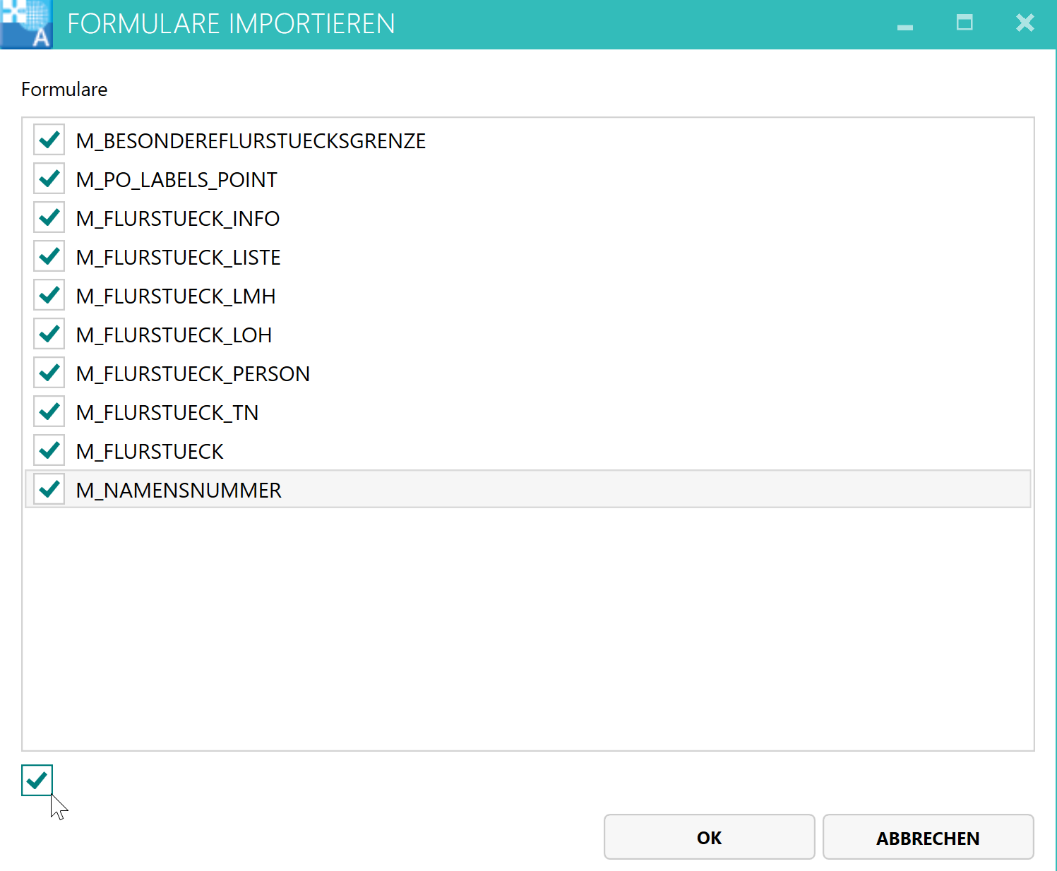 Screenshot 29 – Formulare auswählen