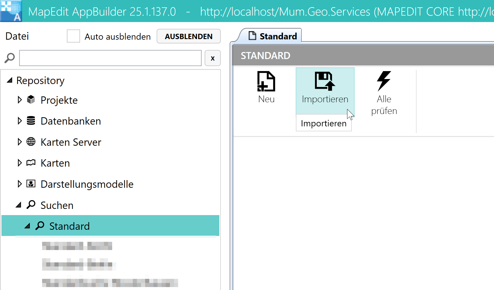 Screenshot 30 – Suchen importieren