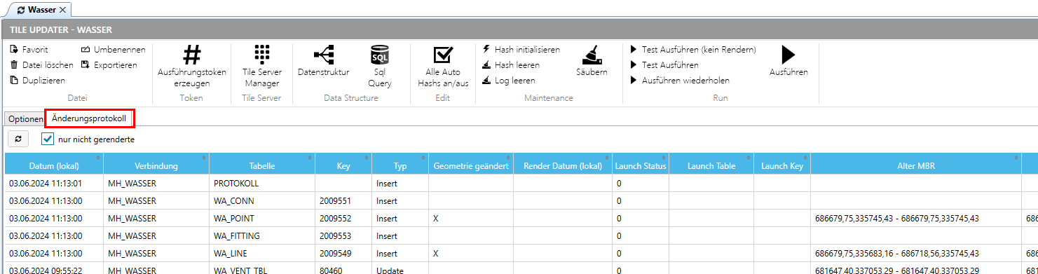 Auswahl Datenbank