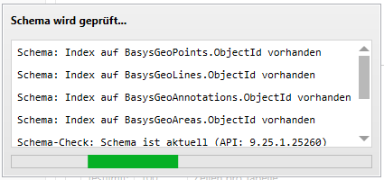 Fortschrittsanzeige während der Schema-Erstellung